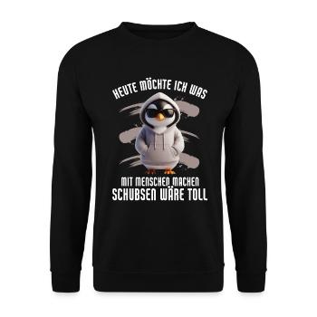 Today I want to do something with people Push - Unisex Sweatshirt - black - Front - Alina (178cm) & Michal (187cm)
