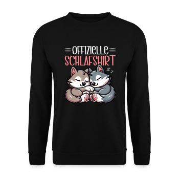 Official Sleeping Shirt She-Wolf Funny Wolf - Unisex Sweatshirt - black - Front - Alina (178cm) & Michal (187cm)
