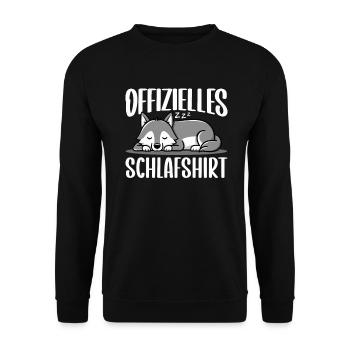 Official Sleeping Shirt She-Wolf Funny Wolf - Unisex Sweatshirt - black - Front - Alina (178cm) & Michal (187cm)