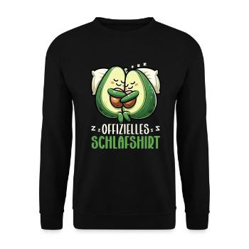 Offizielles Schlafshirt Lustige Avocado Pyjama - Unisex Pullover - Schwarz - Vorne - Alina (178cm) & Michal (187cm)