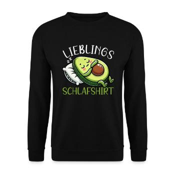 Offizielles Schlafshirt Lustige Avocado Pyjama - Unisex Pullover - Schwarz - Vorne - Alina (178cm) & Michal (187cm)