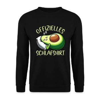 Offizielles Schlafshirt Lustige Avocado Pyjama - Unisex Pullover - Schwarz - Vorne - Alina (178cm) & Michal (187cm)