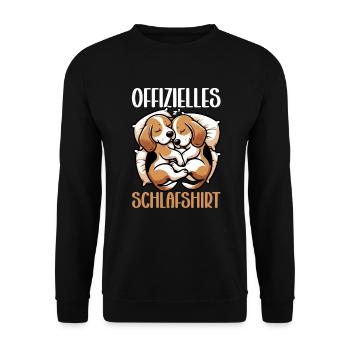 Official Sleep Shirt Funny Beagle Dog - Unisex Sweatshirt - black - Front - Alina (178cm) & Michal (187cm)
