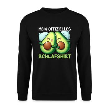Offizielles Schlafshirt Lustige Avocado Pyjama - Unisex Pullover - Schwarz - Vorne - Alina (178cm) & Michal (187cm)