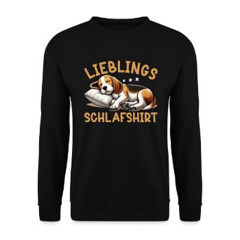 Official Sleep Shirt Funny Beagle Dog - Unisex Sweatshirt - black - Front - Alina (178cm) & Michal (187cm)