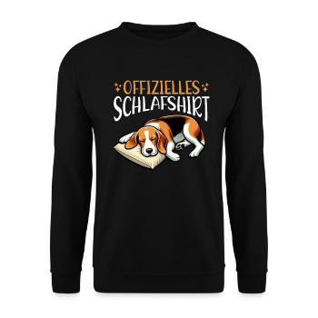 Official Sleep Shirt Funny Beagle Dog - Unisex Sweatshirt - black - Front - Alina (178cm) & Michal (187cm)