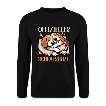 Offizielles Schlafshirt Lustiger Beagle Hund - Unisex Pullover - Schwarz - Vorne - Alina (178cm) & Michal (187cm)