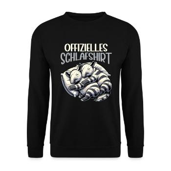 Offizielles Schlafshirt Lustiger Tapir Pyjama - Unisex Pullover - Schwarz - Vorne - Alina (178cm) & Michal (187cm)