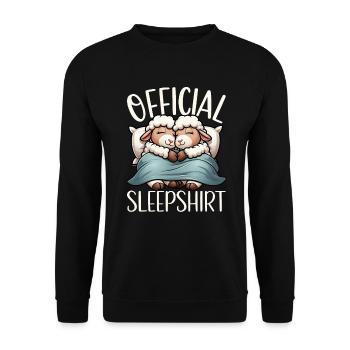 Offizielles Schlafshirt Lustiges Schaf Pyjama - Unisex Pullover - Schwarz - Vorne - Alina (178cm) & Michal (187cm)