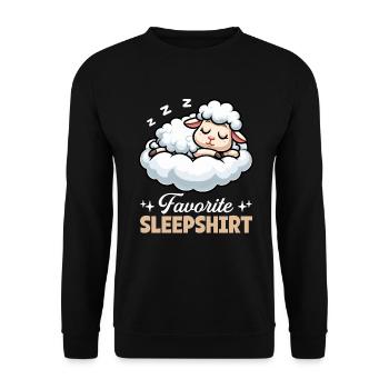 Official Sleep Shirt Funny Sheep Pajamas - Unisex Sweatshirt - black - Front - Alina (178cm) & Michal (187cm)