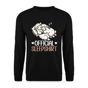 Official Sleep Shirt Funny Sheep Pajamas - Unisex Sweatshirt - black - Front - Alina (178cm) & Michal (187cm)