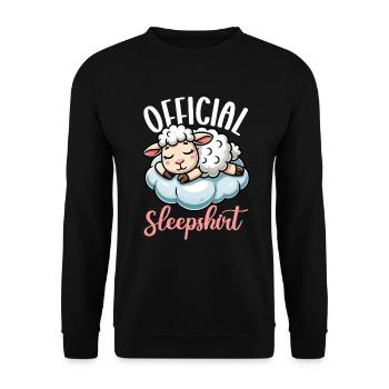 Offizielles Schlafshirt Lustiges Schaf Pyjama - Unisex Pullover - Schwarz - Vorne - Alina (178cm) & Michal (187cm)