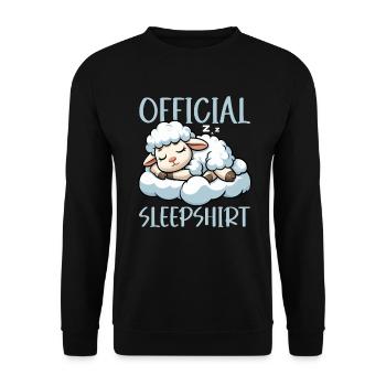 Offizielles Schlafshirt Lustiges Schaf Pyjama - Unisex Pullover - Schwarz - Vorne - Alina (178cm) & Michal (187cm)