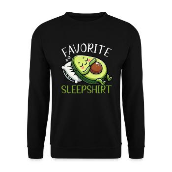 Offizielles Schlafshirt Lustige Avocado Pyjama - Unisex Pullover - Schwarz - Vorne - Alina (178cm) & Michal (187cm)