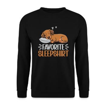 Offizielles Schlafshirt Dachshund Dackel Hund - Unisex Pullover - Schwarz - Vorne - Alina (178cm) & Michal (187cm)