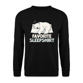 Eisbär Offizielles Schlafshirt Lustiges Eisbär - Unisex Pullover - Schwarz - Vorne - Alina (178cm) & Michal (187cm)
