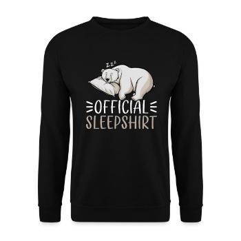 Eisbär Offizielles Schlafshirt Lustiges Eisbär - Unisex Pullover - Schwarz - Vorne - Alina (178cm) & Michal (187cm)