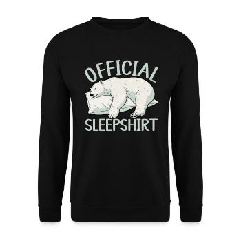 Eisbär Offizielles Schlafshirt Lustiges Eisbär - Unisex Pullover - Schwarz - Vorne - Alina (178cm) & Michal (187cm)