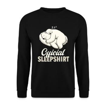 Eisbär Offizielles Schlafshirt Lustiges Eisbär - Unisex Pullover - Schwarz - Vorne - Alina (178cm) & Michal (187cm)