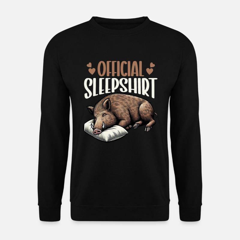 Offizielles Schlafshirt Lustiges Wildschwein - Unisex Pullover - Schwarz