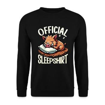 Chemise de nuit officielle Funny Wild Boar - Sweat-shirt Unisexe - noir - Devant - Alina (178cm) & Michal (187cm)