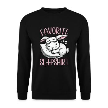 Official Sleeping Shirt Funny Rabbit Rabbit - Unisex Sweatshirt - black - Front - Alina (178cm) & Michal (187cm)