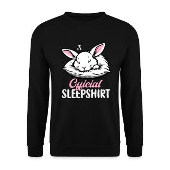 Official Sleeping Shirt Funny Rabbit Rabbit - Unisex Sweatshirt - black - Front - Alina (178cm) & Michal (187cm)