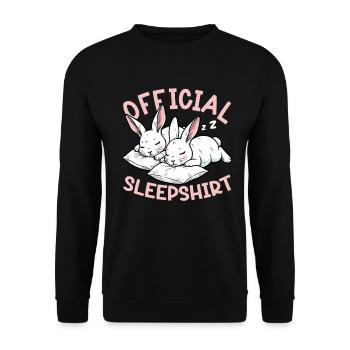 Official Sleeping Shirt Funny Rabbit Rabbit - Unisex Sweatshirt - black - Front - Alina (178cm) & Michal (187cm)