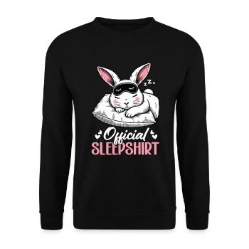 Official Sleeping Shirt Funny Rabbit Rabbit - Unisex Sweatshirt - black - Front - Alina (178cm) & Michal (187cm)