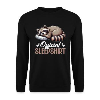 Chemise de nuit officielle Funny Raccoon - Sweat-shirt Unisexe - noir - Devant - Alina (178cm) & Michal (187cm)