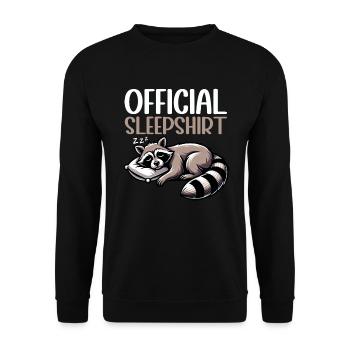 Official Sleeping Shirt Funny Raccoon - Unisex Sweatshirt - black - Front - Alina (178cm) & Michal (187cm)