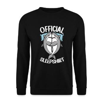 Official Sleep Shirt Funny Shark Pajamas - Unisex Sweatshirt - black - Front - Alina (178cm) & Michal (187cm)