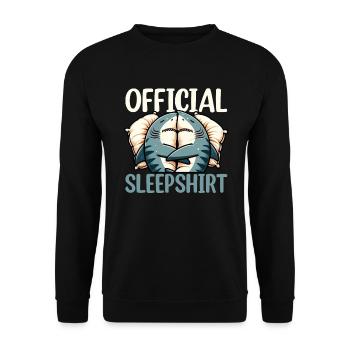 Official Sleep Shirt Funny Shark Pajamas - Unisex Sweatshirt - black - Front - Alina (178cm) & Michal (187cm)
