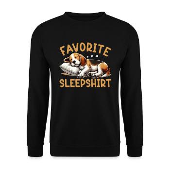 Official Sleep Shirt Funny Beagle Dog - Unisex Sweatshirt - black - Front - Alina (178cm) & Michal (187cm)