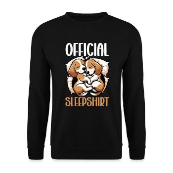 Official Sleep Shirt Funny Beagle Dog - Unisex Sweatshirt - black - Front - Alina (178cm) & Michal (187cm)