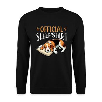 Offizielles Schlafshirt Lustiger Beagle Hund - Unisex Pullover - Schwarz - Vorne - Alina (178cm) & Michal (187cm)