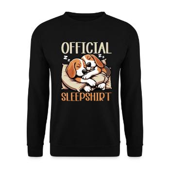 Official Sleep Shirt Funny Beagle Dog - Unisex Sweatshirt - black - Front - Alina (178cm) & Michal (187cm)