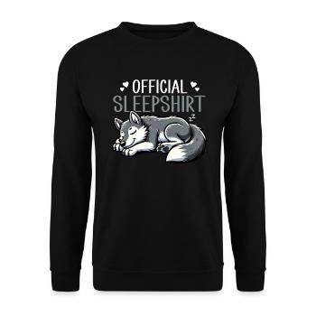 Offizielles Schlafshirt Wölfin Lustiger Wolf - Unisex Pullover - Schwarz - Vorne - Alina (178cm) & Michal (187cm)