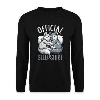 Offizielles Schlafshirt Wölfin Lustiger Wolf - Unisex Pullover - Schwarz - Vorne - Alina (178cm) & Michal (187cm)