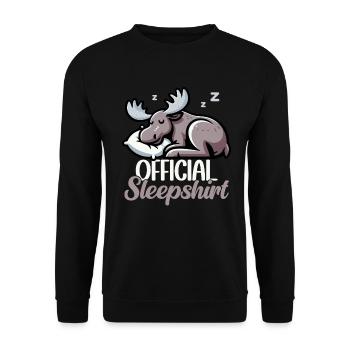 Offizielles Schlafshirt Lustiger Elch - Unisex Pullover - Schwarz - Vorne - Alina (178cm) & Michal (187cm)