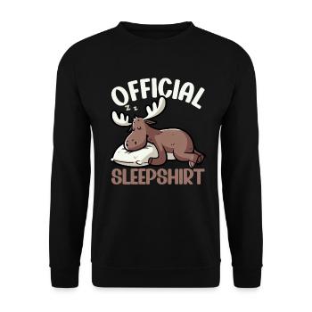 Offizielles Schlafshirt Lustiger Elch - Unisex Pullover - Schwarz - Vorne - Alina (178cm) & Michal (187cm)