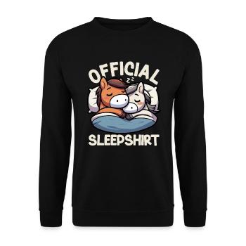 Offizielles Schlafshirt Lustiges Pferd Pyjama - Unisex Pullover - Schwarz - Vorne - Alina (178cm) & Michal (187cm)