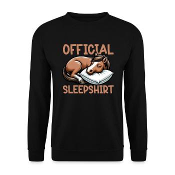 Offizielles Schlafshirt Lustiges Pferd Pyjama - Unisex Pullover - Schwarz - Vorne - Alina (178cm) & Michal (187cm)