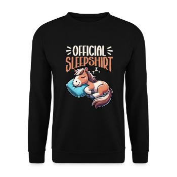 Offizielles Schlafshirt Lustiges Pferd Pyjama - Unisex Pullover - Schwarz - Vorne - Alina (178cm) & Michal (187cm)