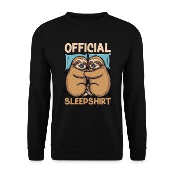 Offizielles Schlafshirt Lustiges Faultier Pyjama - Unisex Pullover - Schwarz - Vorne - Alina (178cm) & Michal (187cm)