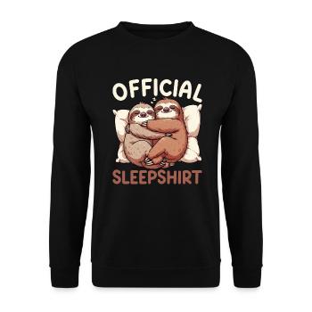 Offizielles Schlafshirt Lustiges Faultier Pyjama - Unisex Pullover - Schwarz - Vorne - Alina (178cm) & Michal (187cm)