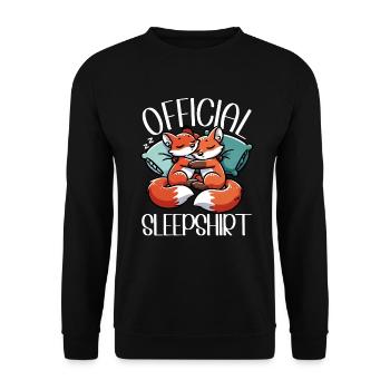 Offizielles Schlafshirt Lustiger Fuchs Pyjama - Unisex Pullover - Schwarz - Vorne - Alina (178cm) & Michal (187cm)