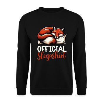 Official Sleep Shirt Funny Fox Pajamas - Unisex Sweatshirt - black - Front - Alina (178cm) & Michal (187cm)