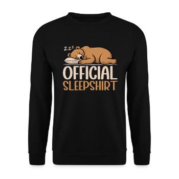 Offizielles Schlafshirt Lustiger Grizzly Bär - Unisex Pullover - Schwarz - Vorne - Alina (178cm) & Michal (187cm)