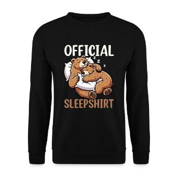 Offizielles Schlafshirt Lustiger Grizzly Bär - Unisex Pullover - Schwarz - Vorne - Alina (178cm) & Michal (187cm)